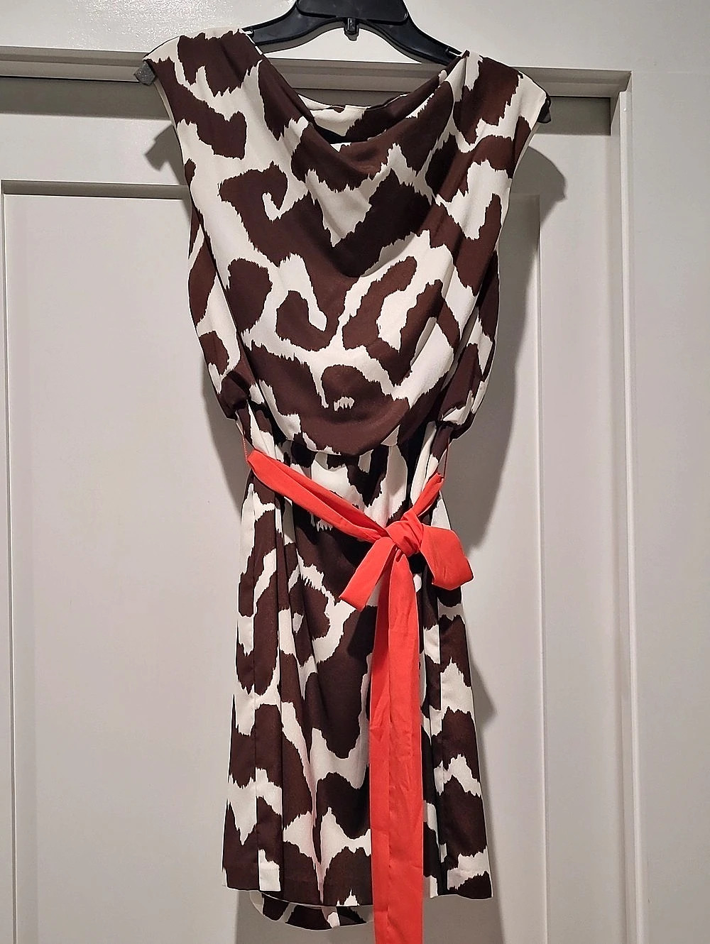 Eliza J Animal Print Mini Dress in Brown & White
